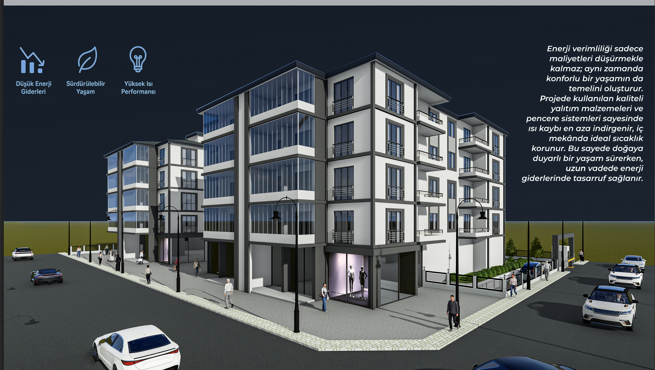 Elazığ konut projesi yandan görünüm